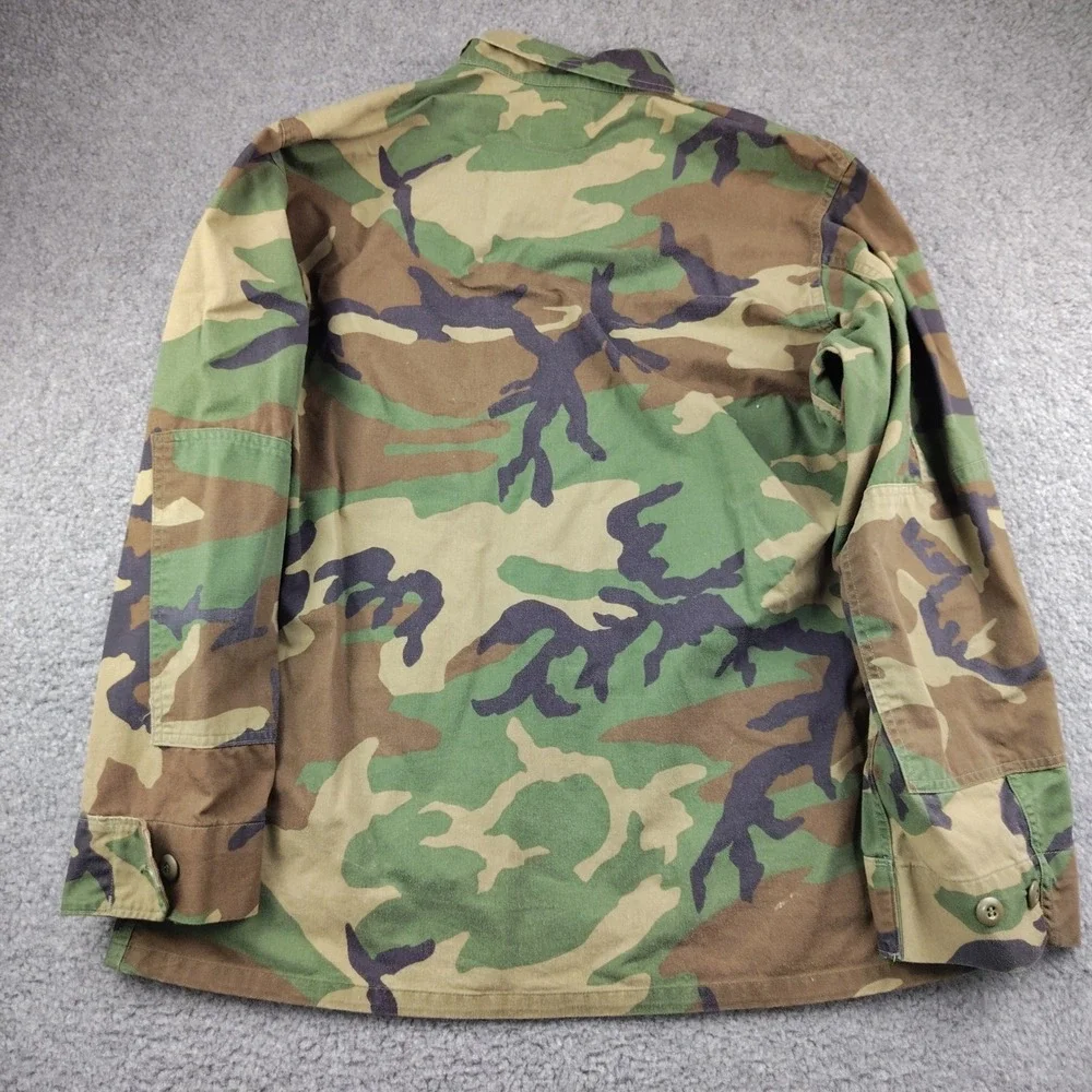 VTG 90s US Army Woodland Camo Combat Coat Jacket Medium BDU Ripstop Military